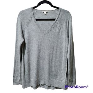 *Gap Light Gray Boyfriend V-Neck Classic Sweater Wool Blend Size Medium